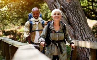 older couple hiking together