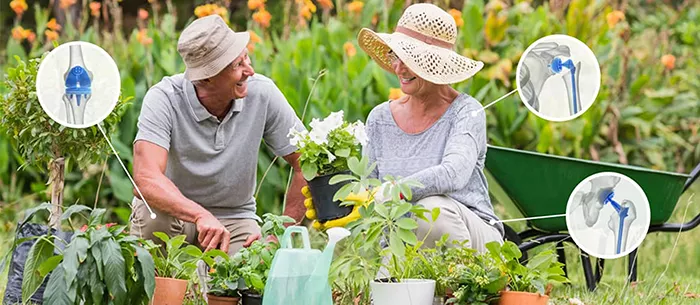 older couple gardening